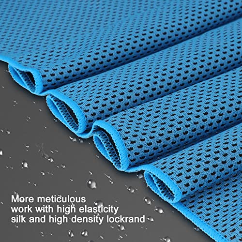 Cooling Towels Pack of 4 - 40" x 12" Soft Breathable Towels - Grey & Light Blue