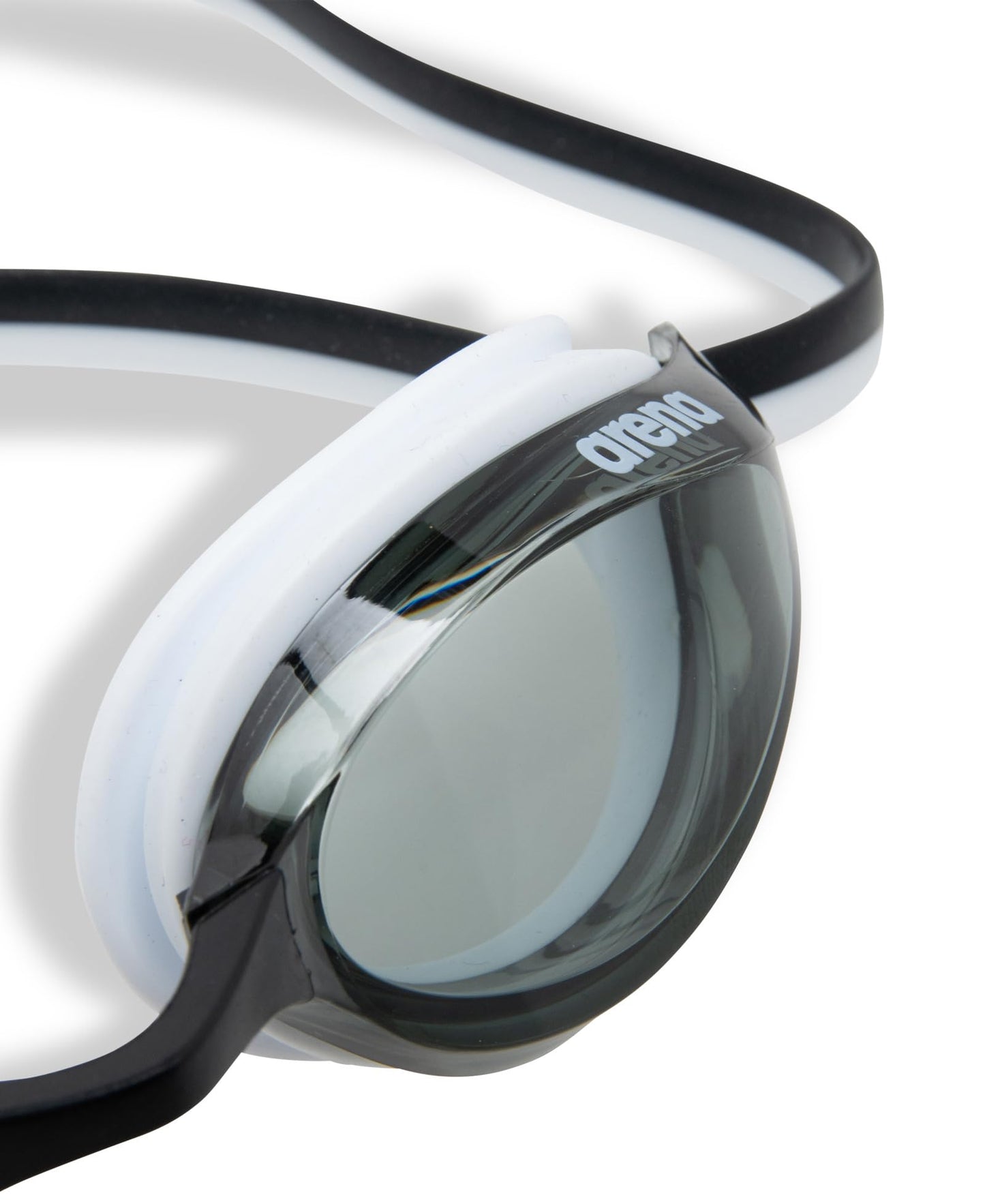 ARENA Unisex Kids Junior Python Swim Racing Goggles for Swimming Ages 6 to 12 Young Competitive Swimmers, Small Frame, Anti-Fog Non-Mirror Lens, Smoke/Black/White