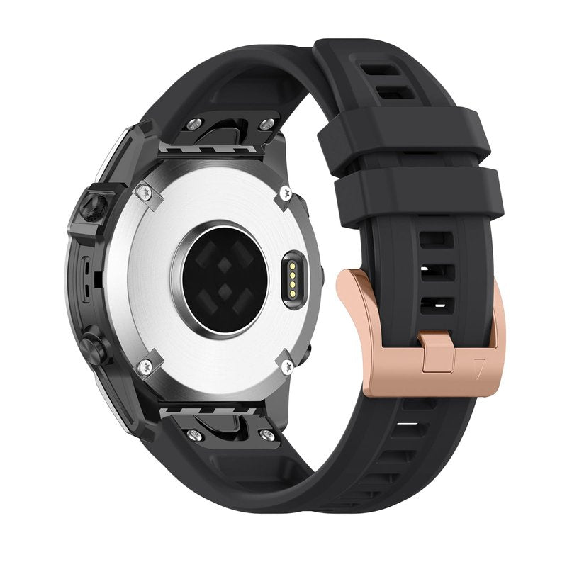 RosMank 20mm Quickfit Watch Band Compatible with Garmin Fenix 8 AMOLED 43mm/7S Pro/7S/6S Pro/6S/5S/5S Plus, Silicone Replacement Strap for Approach S70 42mm/Instinct 2S/Descent Mk3s (Black)