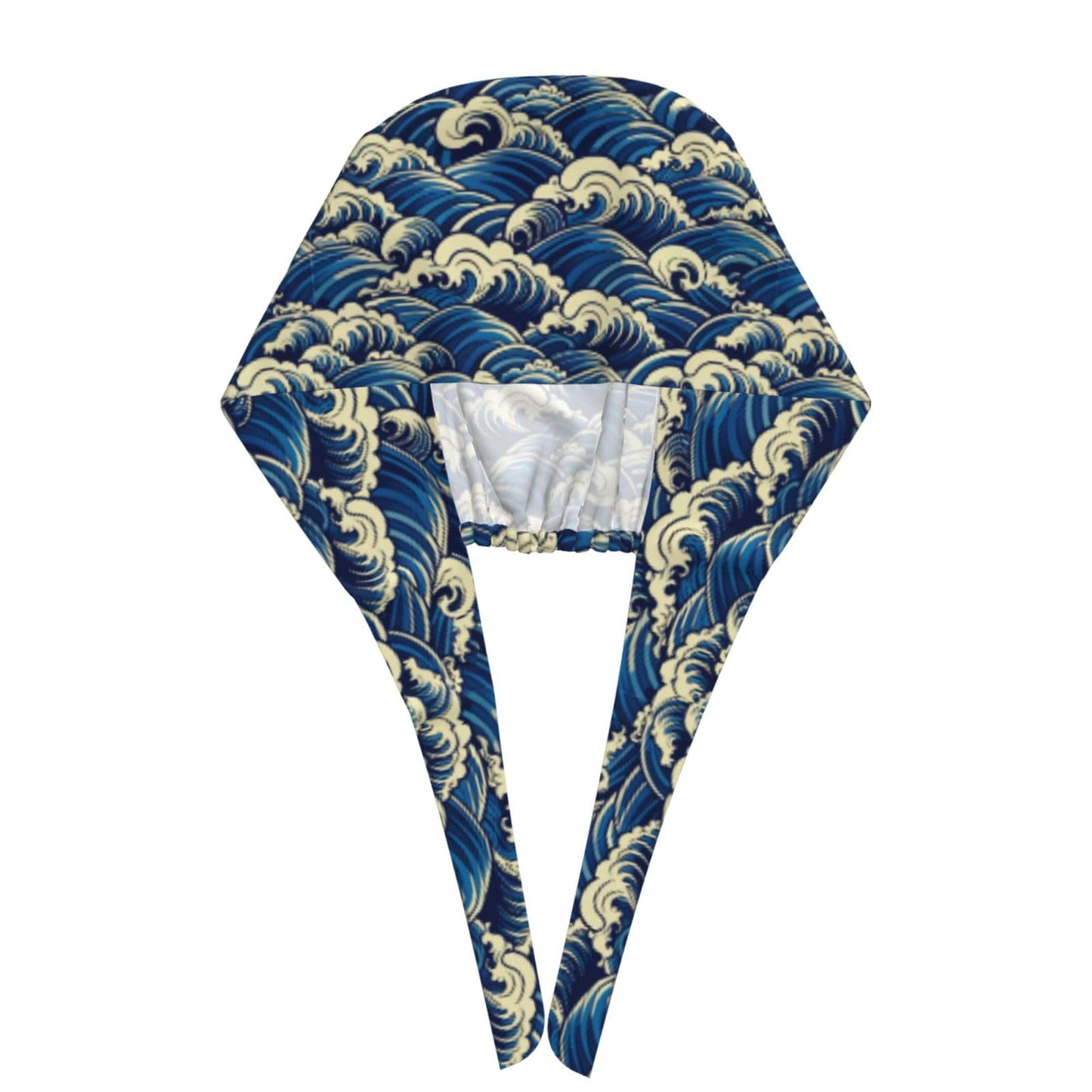 The Great Wave Off Kanagawa Japanese Working Cap for Women Men, Scrub Cap with Sweatband Adjustable, Unisex Tie Back Hat, Nurse Surgical Caps