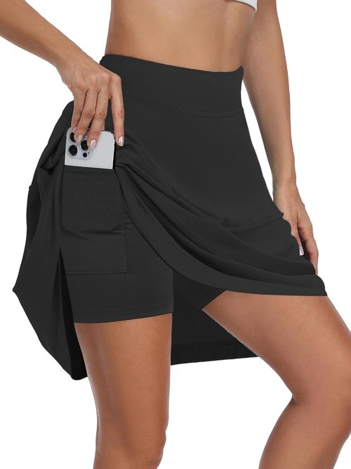 KORALHY Tennis Skirts for Women - High Waist Pleated Athletic Skorts with Pockets | 20" Length