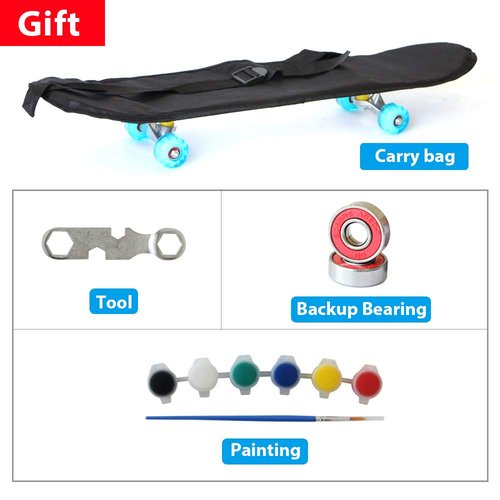 PHOEROS Complete Skateboards- Standard Skateboards for Beginners Kids Boys Girls Teenager- 31''x 11''Canadian Maple Cruiser Pro Skate Board, Skateboards