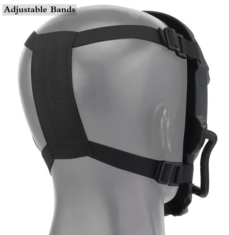 Tactical Skull Full Face Cosplay Mask with Lens Goggles Eye Protection, Men's Airsoft Mask Face Shield for Playing Airsoft/Paintball Halloween Games Cosplay (Black)