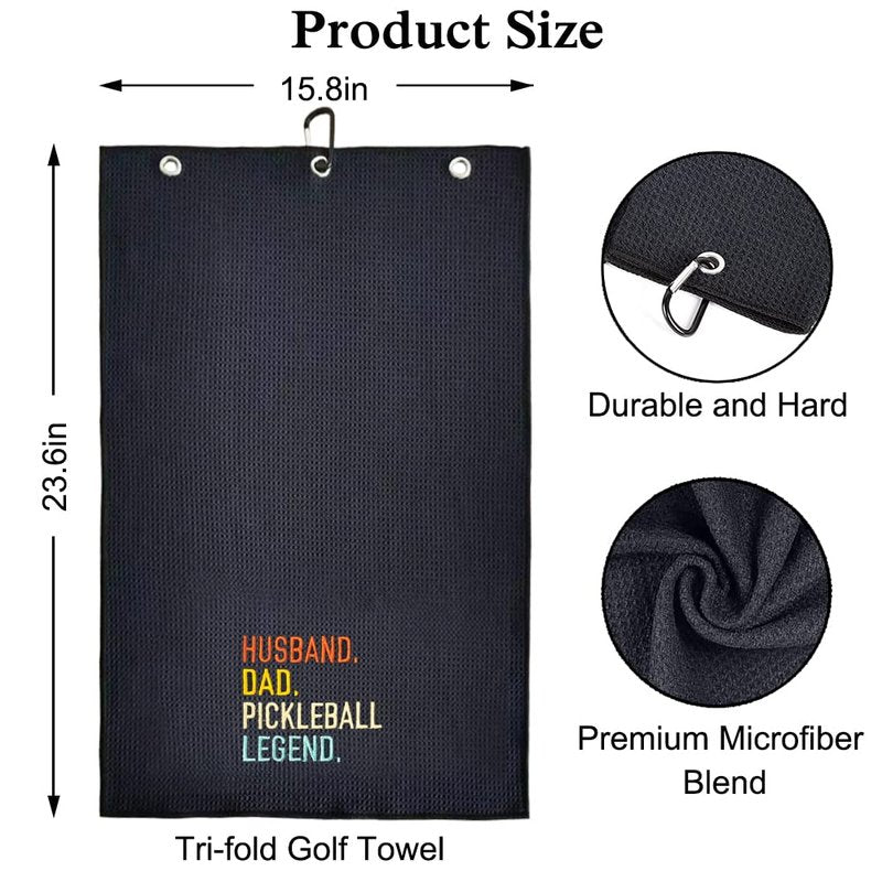 DYJYBMY Husband Dad Pickleball Legend Embroidered Pickleball Towel, Pickleball Gifts for Men Women, Pickleball Lovers, Pickleball Player, Birthday Gifts for Pickleball Fan, Retirement Gifts