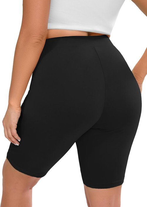 AusLook Plus Size Biker Shorts for Women - High Waist Tummy Control | Athletic Workout & Yoga Gym Shorts