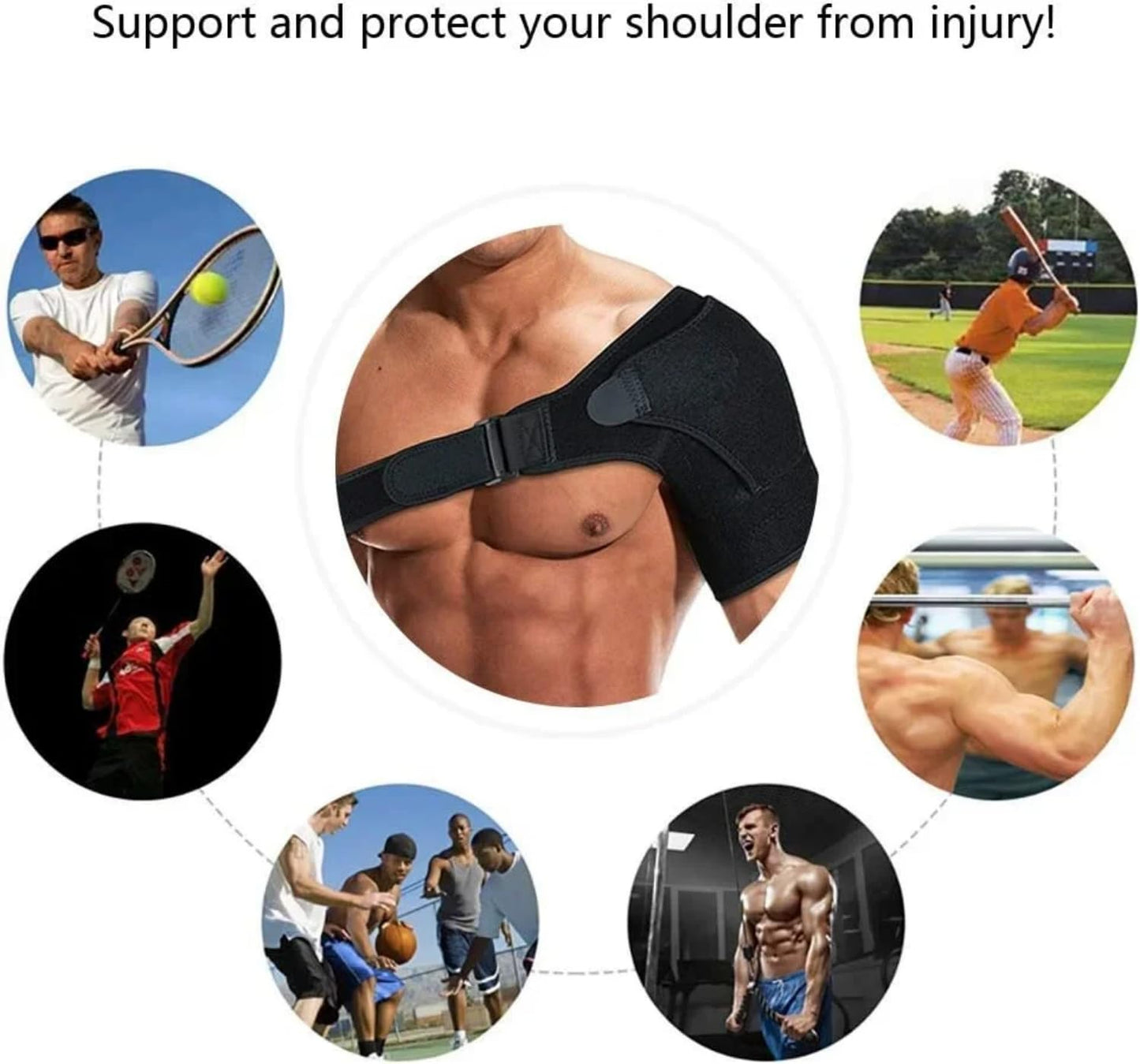 XiangAi Unisex Shoulder Brace for Recovery Shoulder, Adjustable Shoulder Support for Rotator Cuff, AC Joint Pain Relief, Shoulder Injuries. Perfect Fit Shoulder Compression Sleeve(Pink)