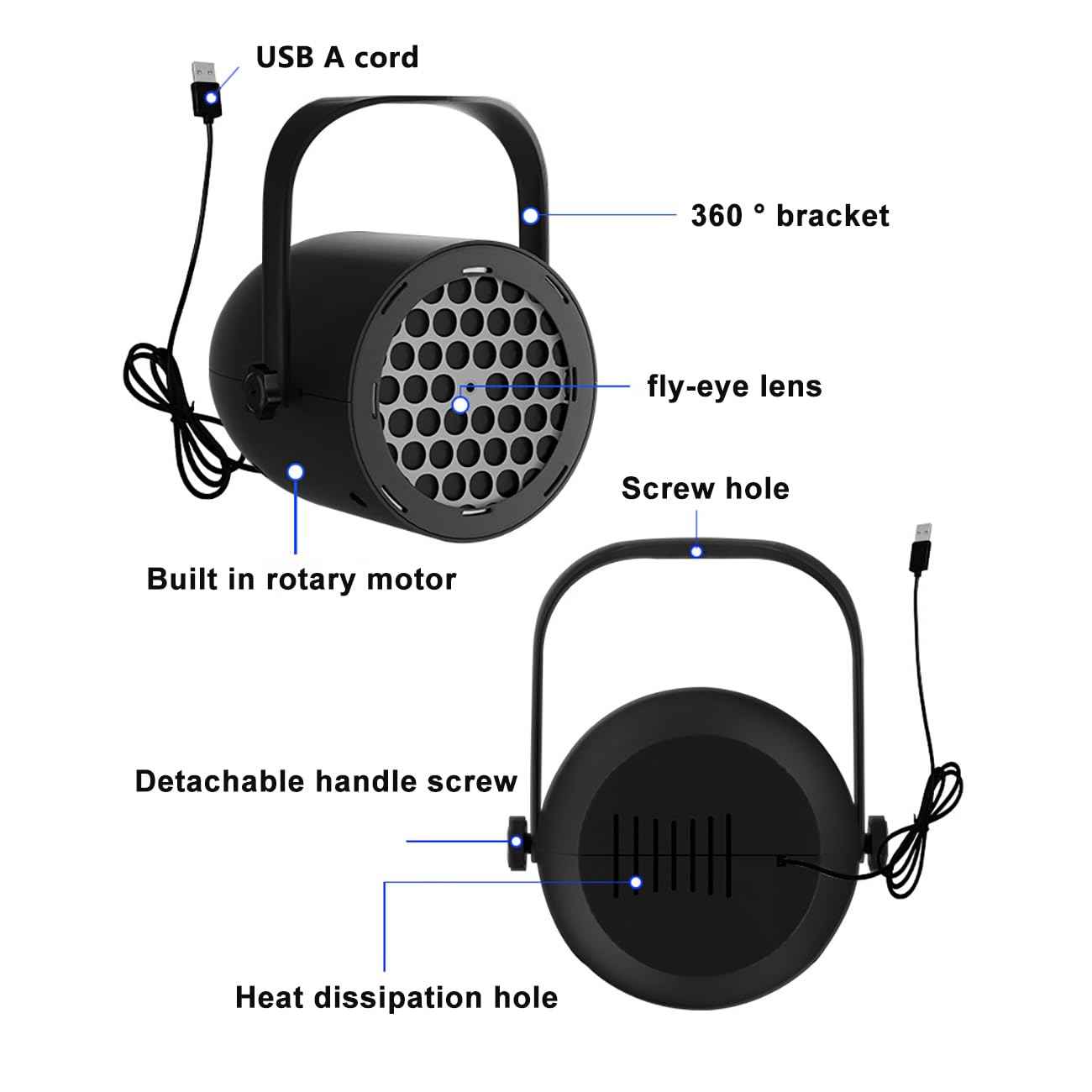 Snowfall Light Projector, Christmas Rotating Snowflake Projector Lamp [2025 Updated] with White Blue Snow for Indoor Decoration Lighting on Halloween Holiday Birthday Wedding