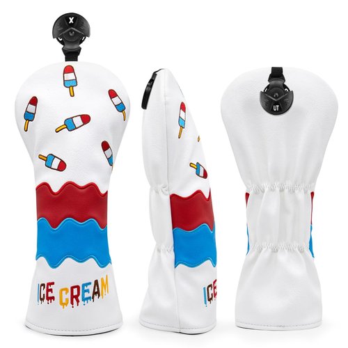 Montela Golf Club Covers Ice Cream Golf Driver Cover Fariway Wood Headcover Hybrid Covers 3 Wood Headcover Golf Head Cover for Odyssey Scotty Cameron Taylormade