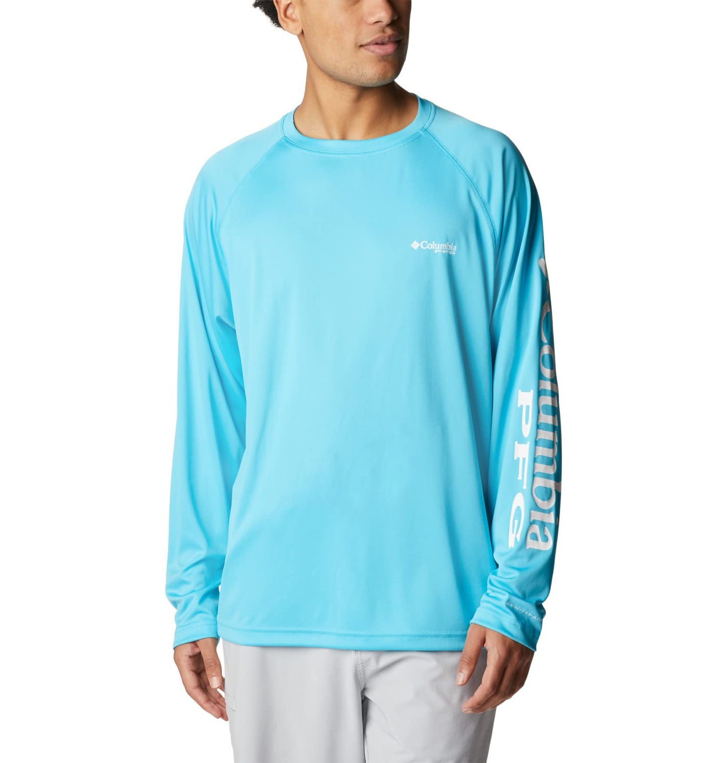 Columbia Men's Terminal Tackle Long Sleeve Shirt, Atoll/White Logo, 4X Big