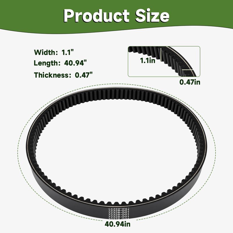 AIYOYOLIFE Drive Belt Gas Golf Cart Belt Compatible with EZGO Cushman 1991.5-2009 4 Cycle Gas Golf Cart TXT ST350 WH800 MPT800 MPT1200 Replace#: 72328G01 265-059 Severe Duty