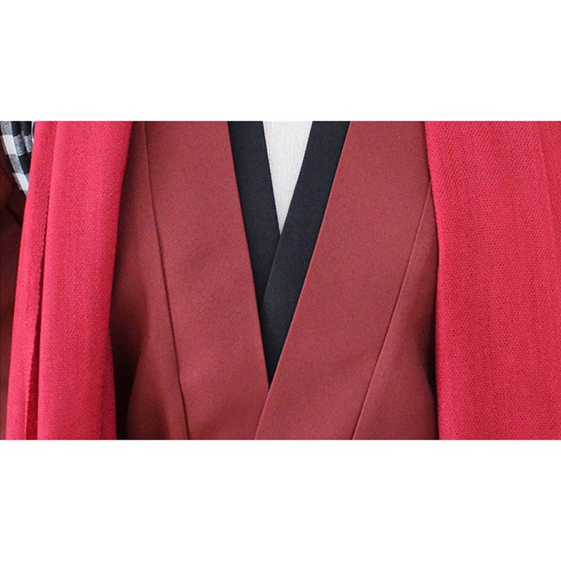 Japanese Hakama Pants Traditional Kimono Hakama Aikido Kendo Uniform Martial Arts Samurai Costume(11-red Top,Medium)