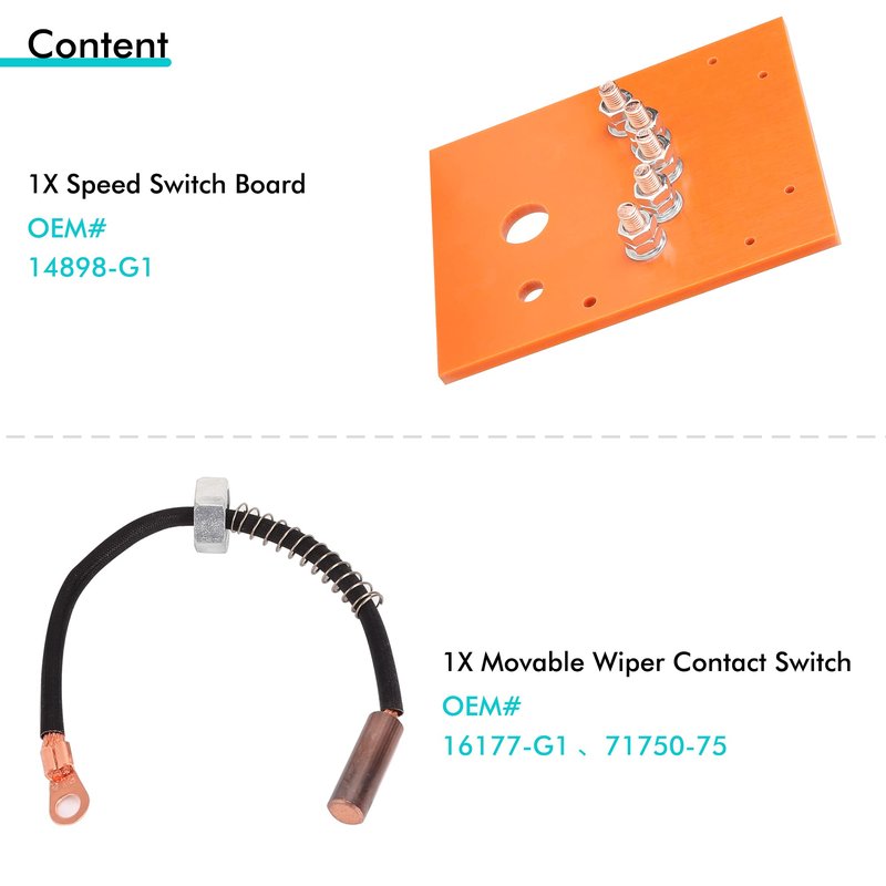 10L0L Golf Cart Speed Control Movable Wiper Contact Switch with Speed Switch Accelerator Board for EZGO Electric 1965-1981, OEM 16177-G1, 71750-75, 14898-G1