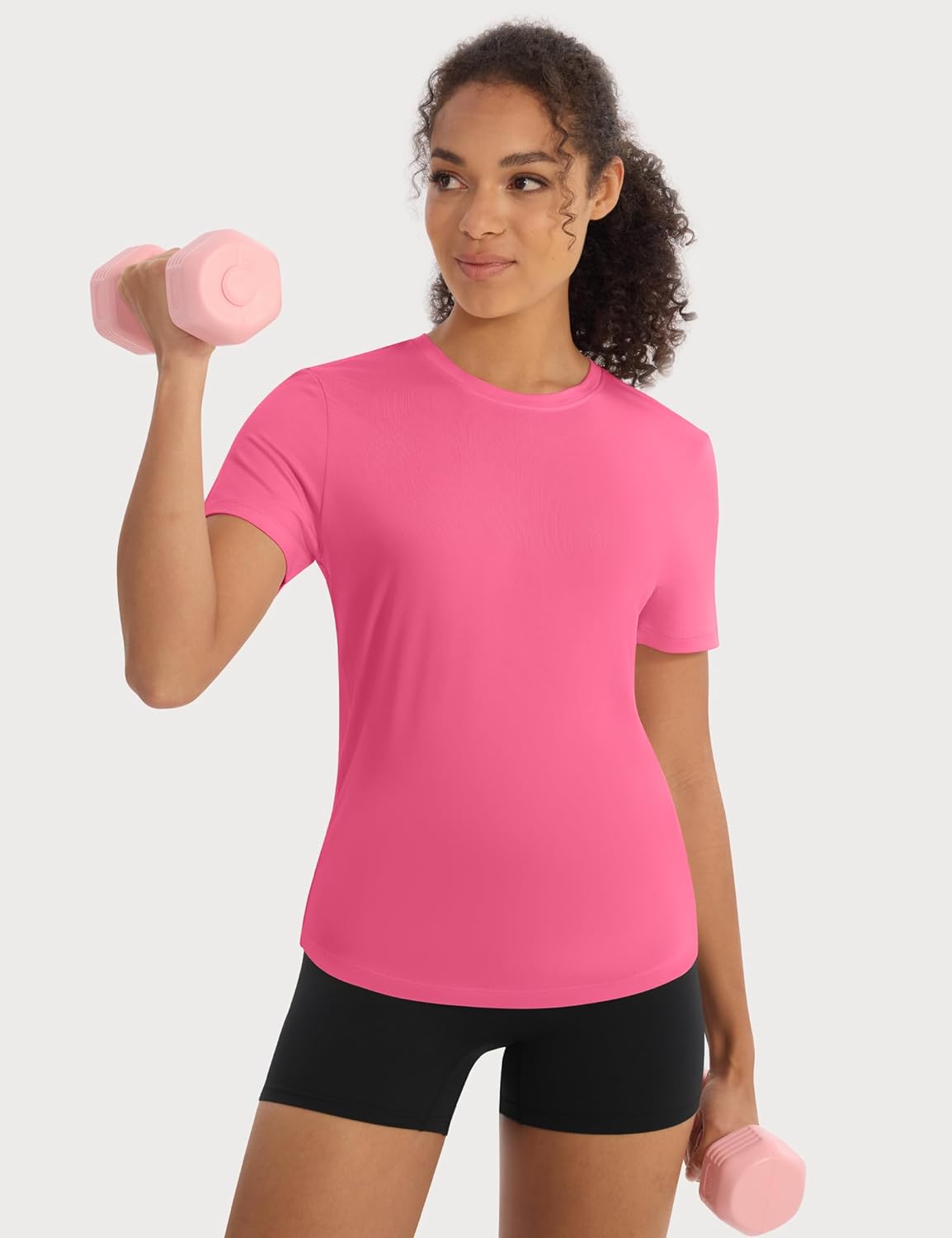 Skiennix Workout Tops for Women - Crew Neck Dry Fit Athletic T-Shirts | 5 Pack for Gym & Yoga Fitness