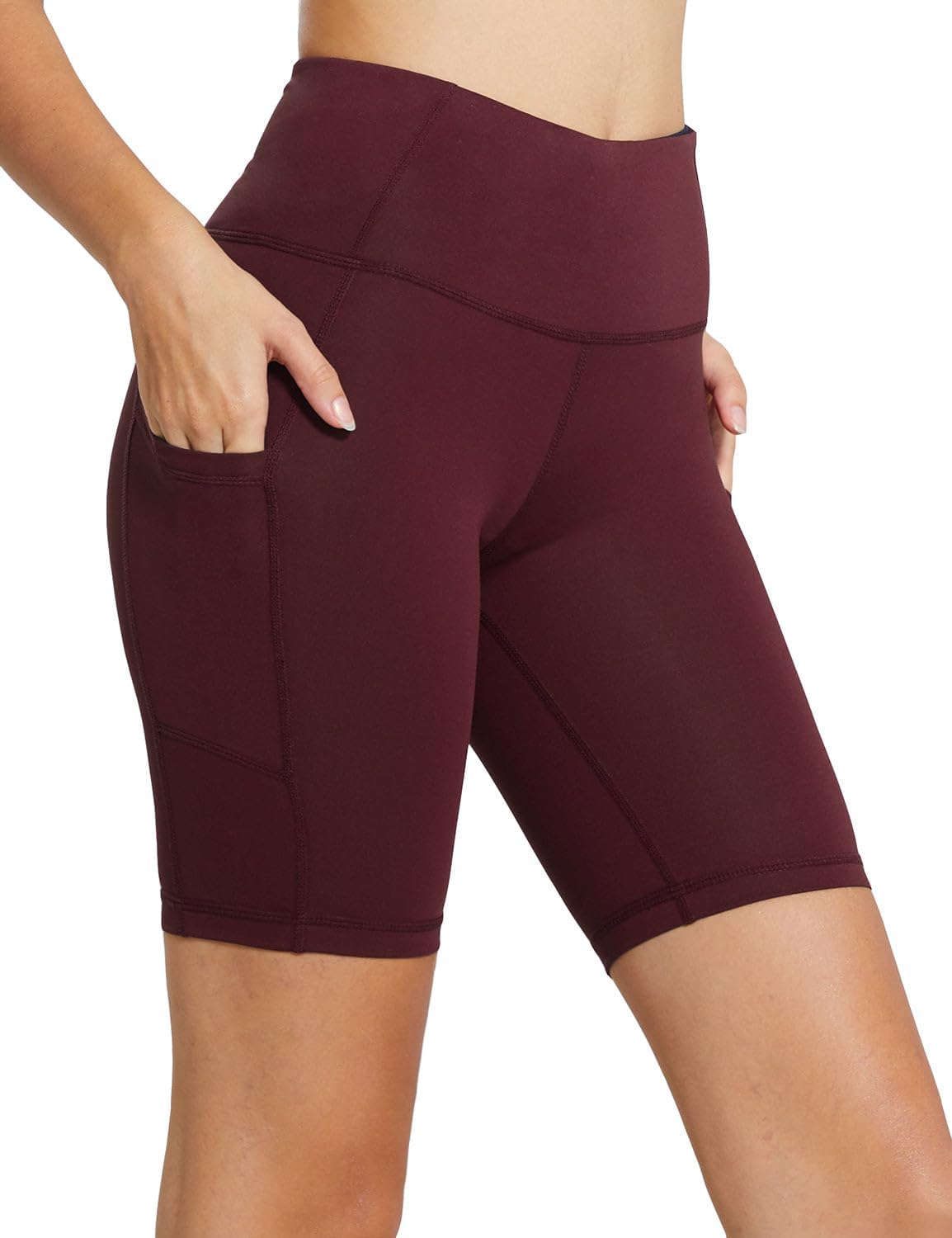 Baleaf Women's High Waist Biker Shorts - Comfortable Yoga & Gym Spandex with Pockets | 8"/5"/3" Sizes