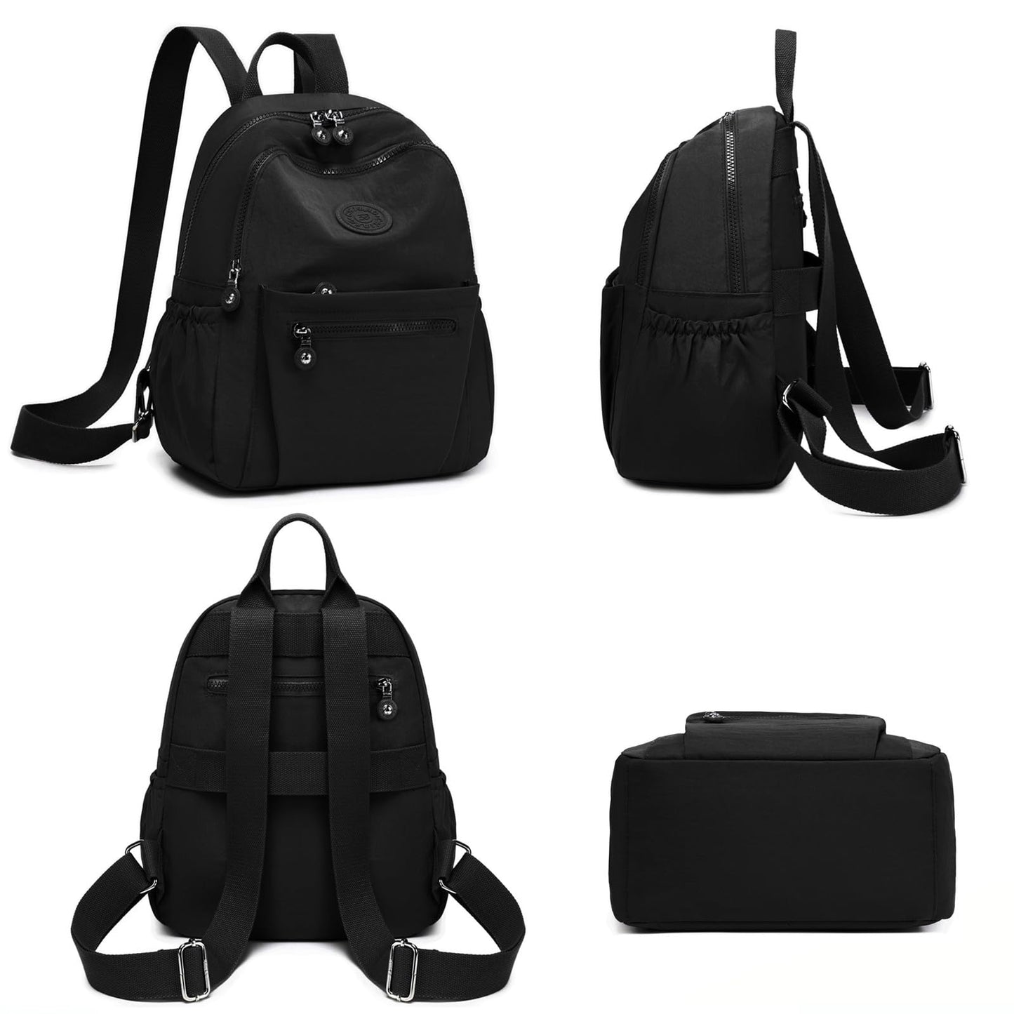 Yvechus Mini Backpack Purse for Women Lightweight Nylon Casual Bag Small Daypacks for Work Travel (A Black)