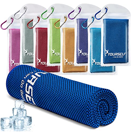 Instant Cooling Towel 40x12 - Breathable Microfiber Neck Wrap - Dark Blue