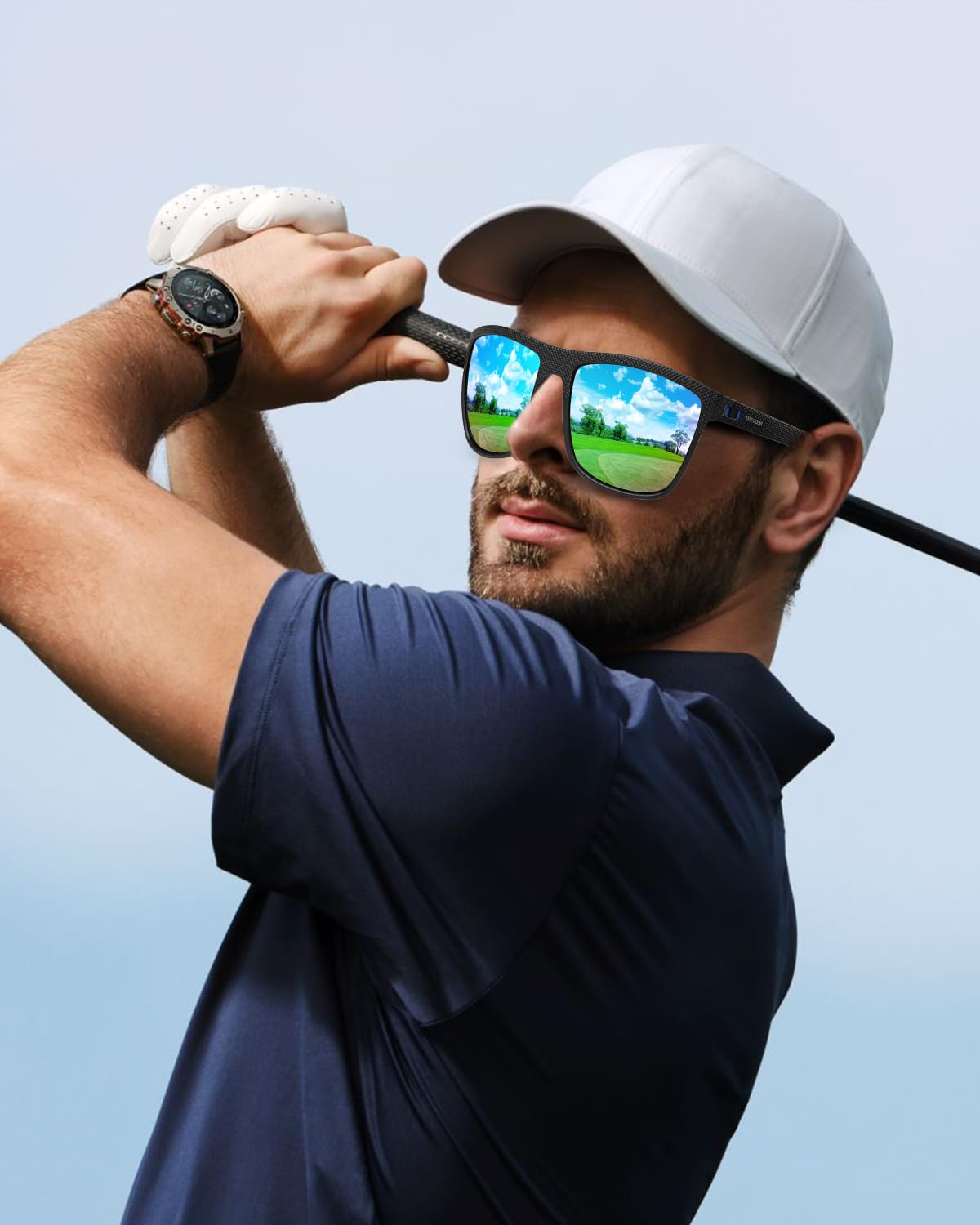 Nirvjour Polarized Sunglasses for Men Lightweight TR90 Frame UV Protection Sun Glasses for Driving Fishing Golf