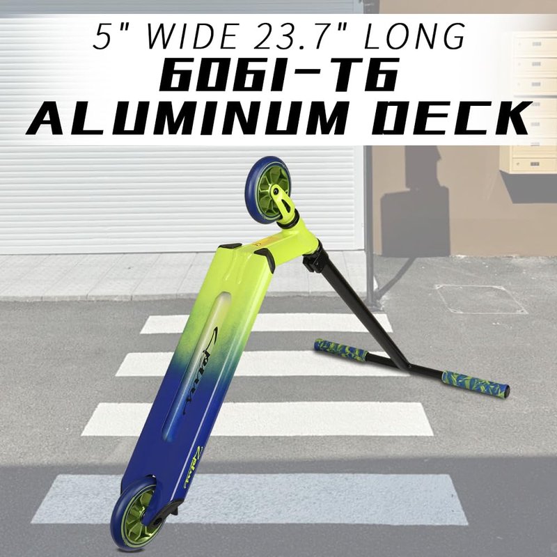 Zplus Pro Scooter - Stunt Trick Beginner to Advanced Freestyle Street Pro Scooter for Kids Ages 8 and Up, Teens and Adults(Green/Orange)