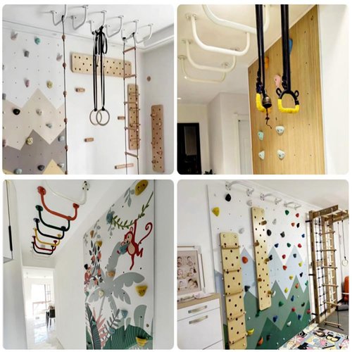 pullup barWall mounted pull-up bar, suspension rod,cloud ladder, indoor fitness training, climbing cloud ladder,wall mounted horizontal bar pull-up bar，white