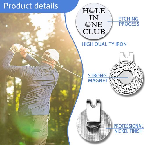 GEYGIE Hole in One Club Golf Ball Marker with Magnetic Hat Clip, Funny Golf Accessories Gifts for Men Women, Golf Gifts for Men Woman, Birthday Gifts for Golf Fan, Golf Novelty Gift
