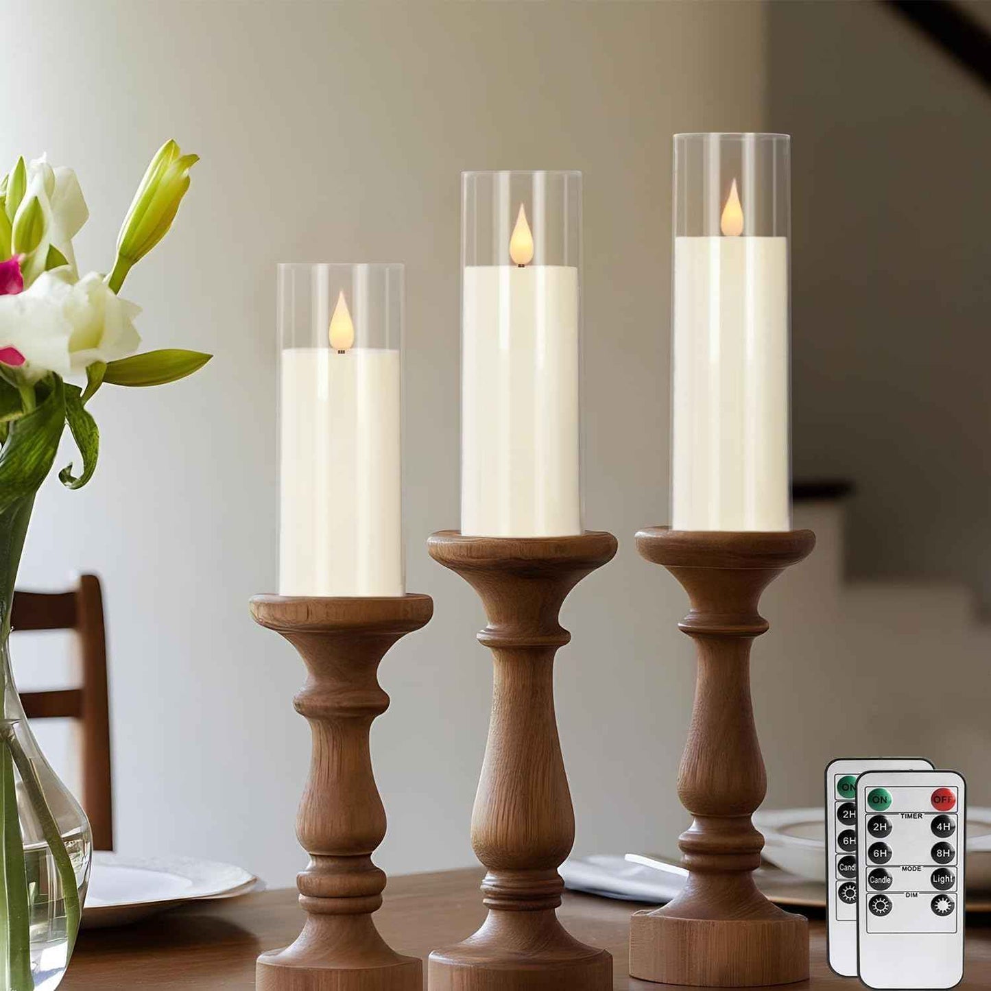 24-Pack Remote Control LED Flameless Candles - 3D Flame Timer Candles for Home, Weddings & Holidays