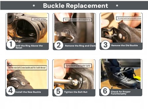 2 Pieces Replacements Inline Roller Skating Shoes, Replacement Strap Inline Skates, Energy Strap with Screws Nuts Skates Buckles Accessory Part