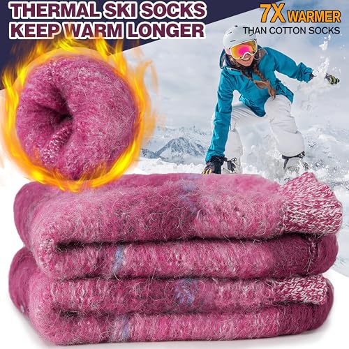 Large Blue-Grey Thermal Warm Socks for Men & Women | Thick Winter Insulated Ski & Snowboard Socks
