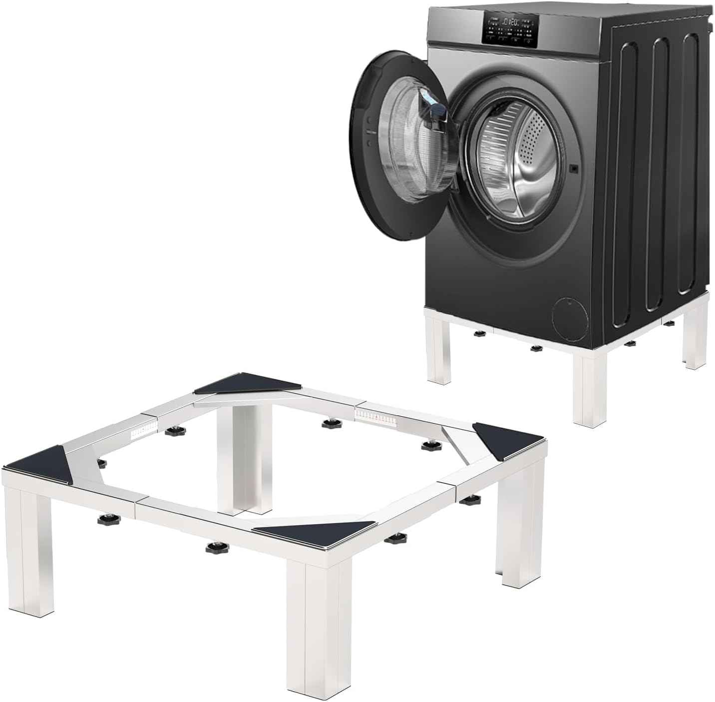 Heavy Duty Stainless Steel Mini Fridge & Washer Dryer Stand with 4 Strong Feet - Universal Appliance Base (Large)