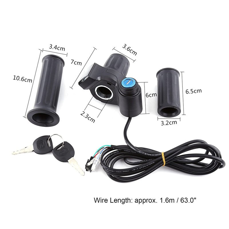 WGFOIP Motor Scooter Speed Controller, Real Time Display ABS + PVC 2pcs Half Throttle for Scooter for Electric Vehicle for Tricycle