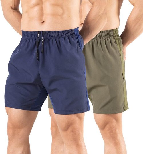 Gaglg Men's 5" Running Shorts - Quick-Dry Athletic Gym Shorts with Zipper Pockets | 2-Pack