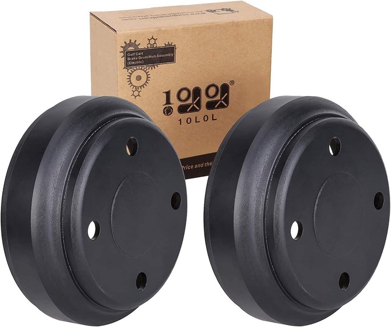 10L0L Golf Cart Rear Brake Drums for Club Car DS 1995-up & Precedent 2004-up Gas & Electric, OEM 1017911-01,1018232-01 (2 Pack)