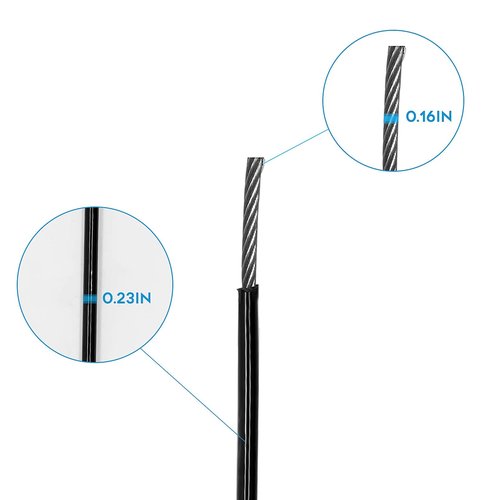 Luwint Fitness Replacement Cable, 6mm Thick Steel Wire Rope Exercise Equipment Accessories for Cable Machine DIY Home Gym Pulley Attachments, 68'', 1 Stopper Ball
