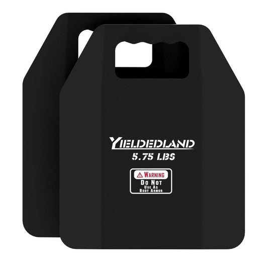 YIELDEDLAND Weight Vest Plates 5.75/8.75LB Pairs - Strength Training, Running, Heavy Workouts (Black, 5.75LB Plate)