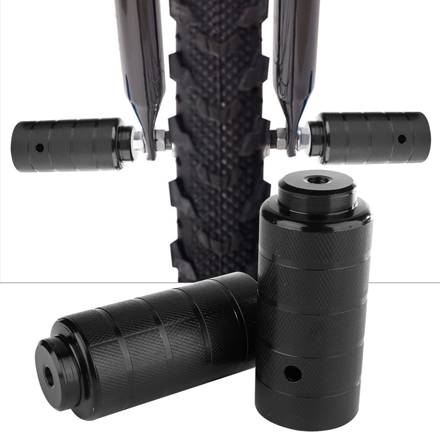 VBESTLIFE Rear Stunt Pegs, 1 Pair Steel Foot Stand Pegs for BMX Axle Peg