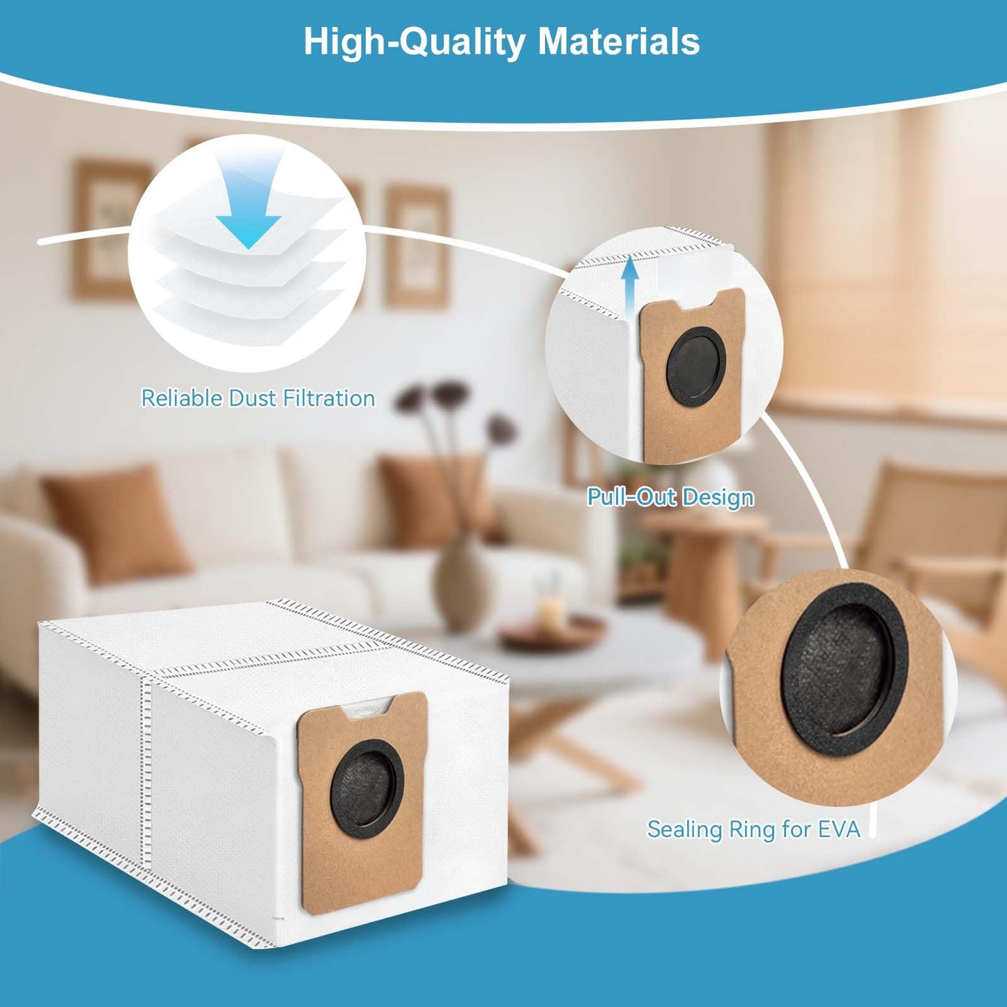 WAIKAS 6 Pack C20 C10 Dust Bags for Eufy Omni C20, C10 Robot Vacuum Cleaners - Large Capacity Replacement Accessories