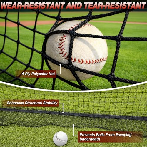 22ft Backyard Batting Cage - Heavy-Duty Anti-Tear Netting