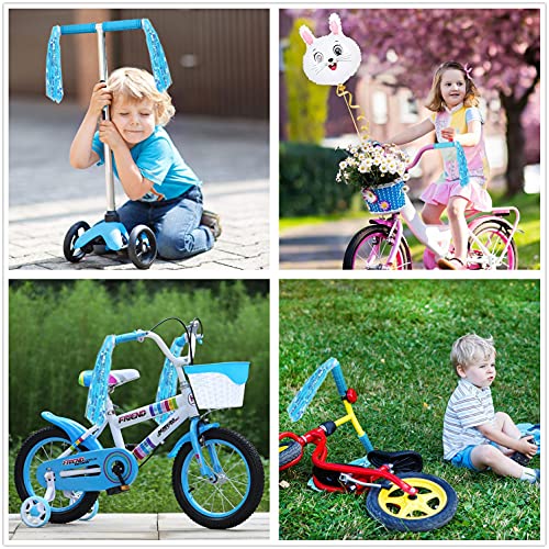 Bike Handlebar Grips with Blue Tassel Streamers - 4.7"