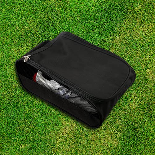 Getfitsoo Outdoor Golf Shoe Bag Black Travel Mesh Zippered Sport Shoe Organizer
