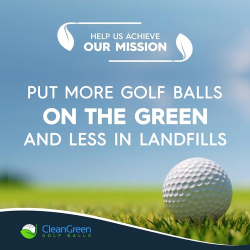 Clean Green Golf Balls - 48 Recycled Golf Balls for Practice - Includes Reusable Mesh Bag