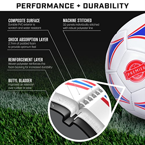 Premier Soccer Balls - 6 Pack Size 3 with Pump - GoSports