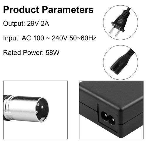 29V 2A for 24V 2A Scooter Battery Charger for Golden Buzzaround Lite, Jazzy Power Chair,Pride Hoveround Mobility,Schwinn S300 S350 S400 S500 S650,Ezip 400 500 650 750 900 Mountain Trailz,Shoprider