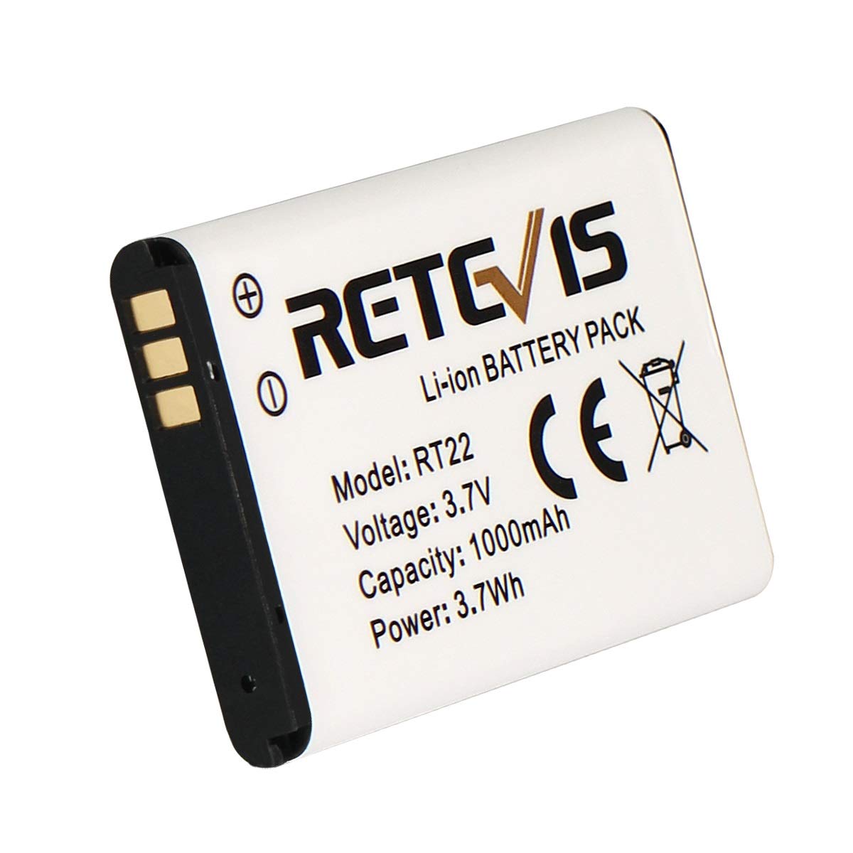 Retevis RT22 RT22S RT15 RT19 walkie talkies Battery Original 3.7V Li-ion Battery 1000mAh Compatible RT22 RT22S RT15 RT19 WLN KD-C1 Walkie Talkies (5 Pack)
