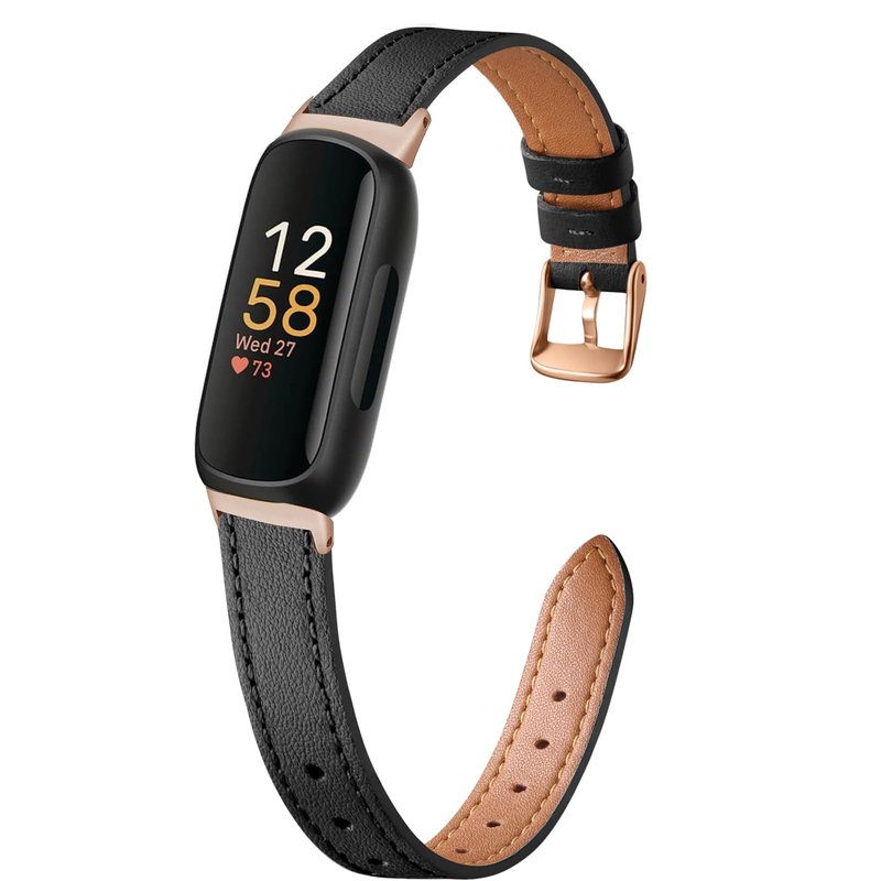 Slim Leather Band Compatible with Fitbit Inspire 3 Women,Top Grain Genuine Leather Strap Thin Wristband for Fitbit Inspire 2 1