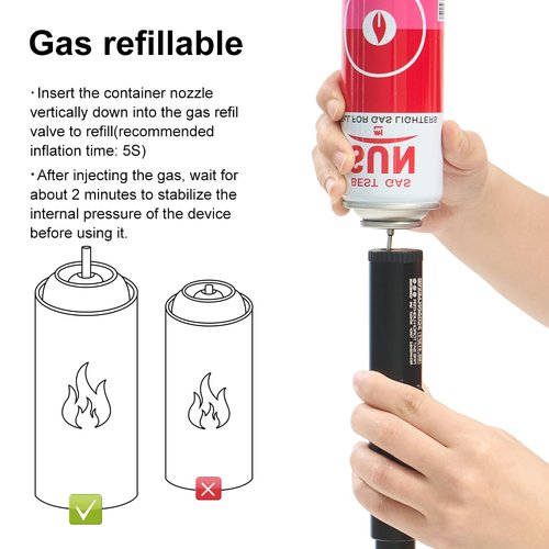 Camping Lighter, Torch Lighter, Windproof Jet Flame Butane Refillable Adjustable Flame with Safety Lock&Fule Guage for Campfires Kitchen Hiking Candles Fireplace BBQ Outdoor Camping Essentials(Green)