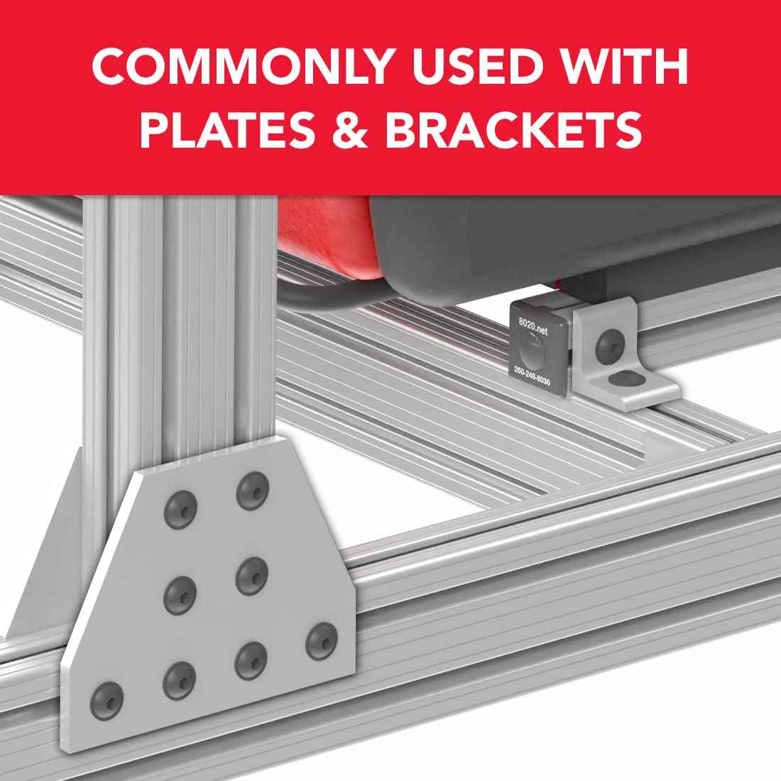 8020, 3923, 10 Series 1/4-20 Steel Roll in T-Nut with Ball Spring - T Slot Accessories for Aluminum Extrusion - 80/20 Hardware Nuts (25)