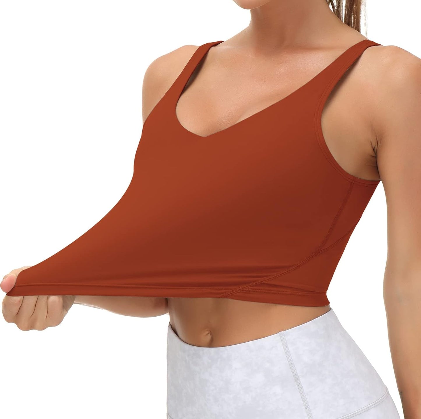 The Gym People Women's Longline Sports Bra - Wirefree & Padded for Medium Support