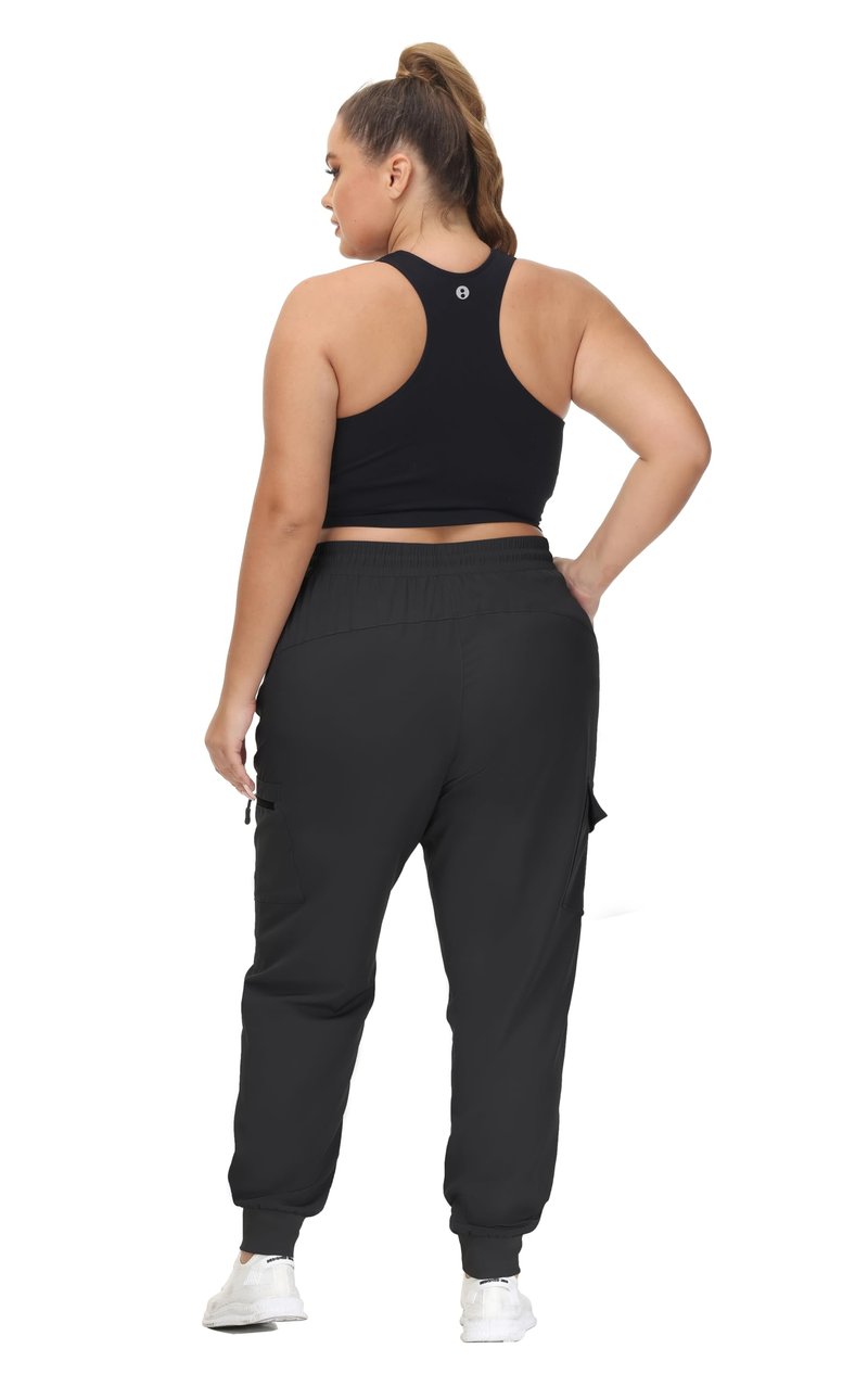 SEKINO Women's Plus Size Cargo Hiking Pants Lightweight Quick Dry Athletic Pants Pockets Black 2X