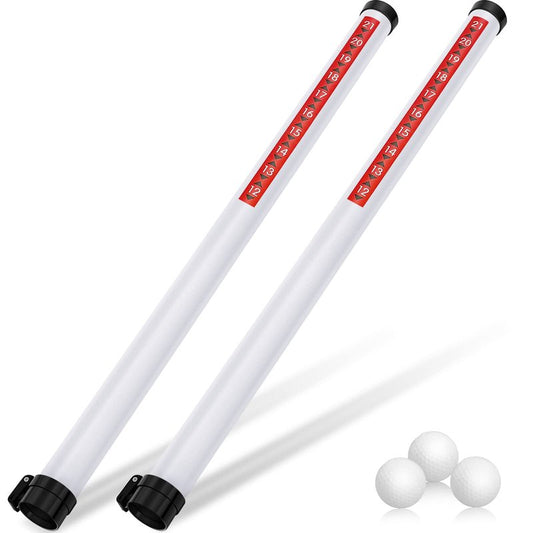 Deekin 2 Pieces Golf Ball Retriever Plastic Clear Picker Upper Tube Golf Ball Shagger Grabber Collector, Professional Pickup Tool Device for Men Women, 35.4 Inch (Black)
