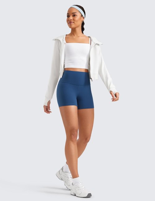 CRZ YOGA Biker Shorts - Butterluxe High Waisted 4'' Spandex for Women | Perfect for Yoga & Workouts