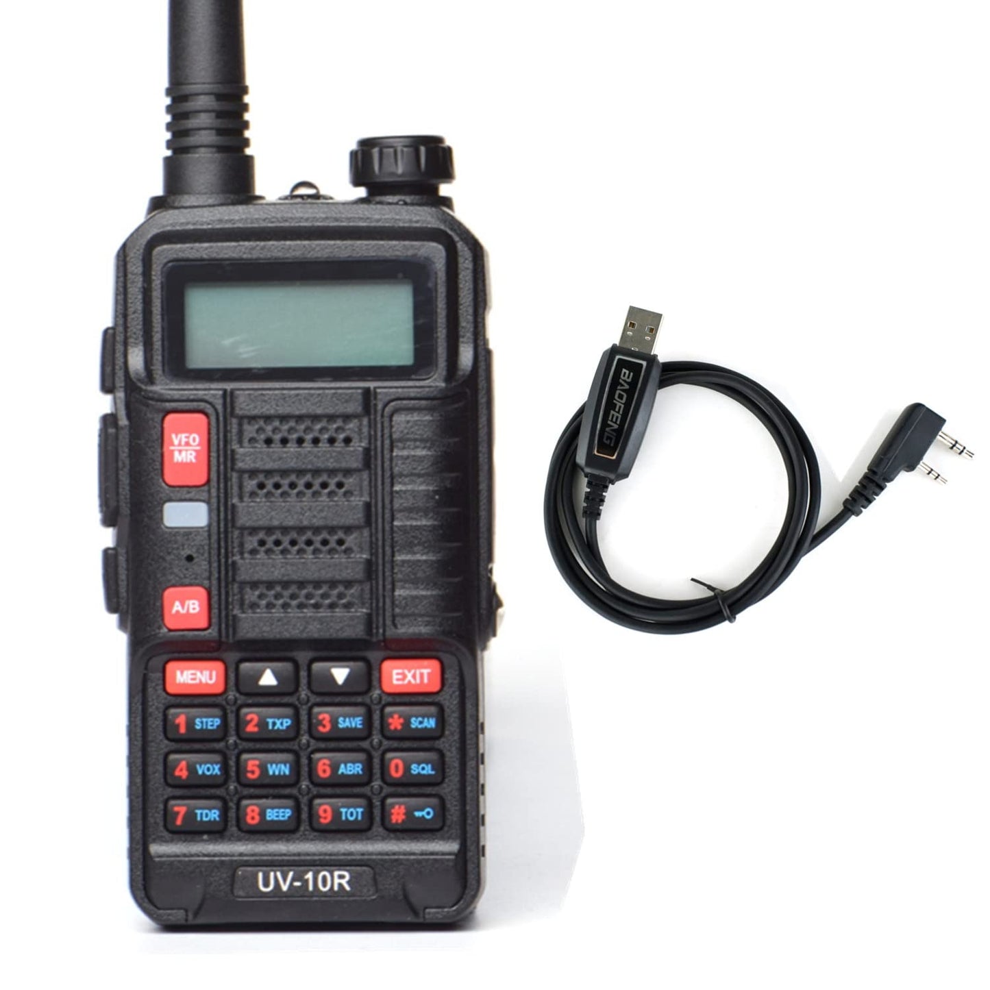 BAOFENG Radio UV-10R Tri-Power 7W/5W/1W High/Mid/Low Power Two Way Radio Handheld Long Range Walkie Talkie for Adults with USB Cable